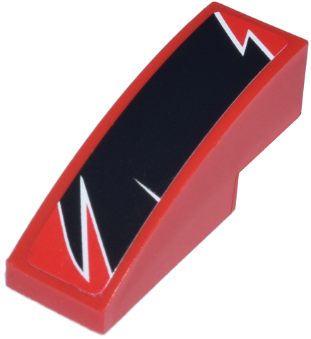 Slope, Curved 3 x 1 with Black Togokahn Pattern, Model Middle Left (Sticker) - Set 8159