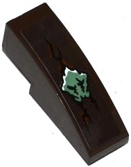 Slope, Curved 3 x 1 with Crack and Ninjago Earth Power Emblem Pattern (Sticker) - Set 70599