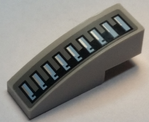 Slope, Curved 3 x 1 with Black Triangular Line and Medium Blue Bars Pattern Model Right Side (Sticker) Set 7961