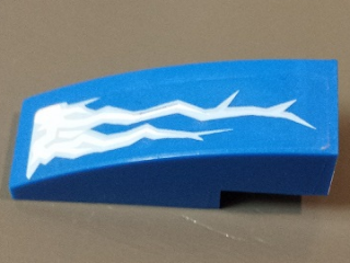 Slope, Curved 3 x 1 with Lightning Bolts Pattern Model Left Side (Sticker) - Set 70723