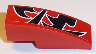 Slope, Curved 3 x 1 with Black Togokahn Pattern, Model Back, Middle Left (Sticker) - Set 8159