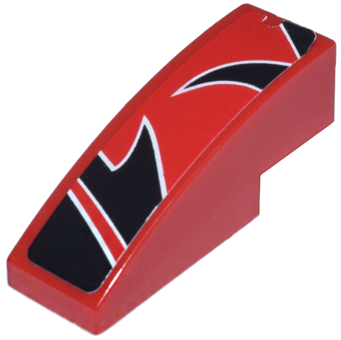 Slope, Curved 3 x 1 with Black Togokahn Pattern, Model Back, Middle Right (Sticker) - Set 8159