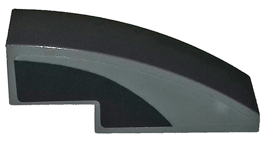 Slope, Curved 3 x 1 with Curved Black Window Area on Dark Bluish Gray Background Pattern Model Left Side (Sticker) - Set 75877