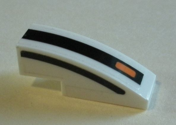 Slope, Curved 3 x 1 with Black Lines and Small Orange Rectangle Pattern Model Right Side (Stickers) - Set 75895