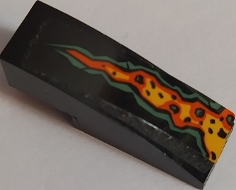 Slope, Curved 3 x 1 with Lava Pattern Model Left Side (Sticker) - Set 70589