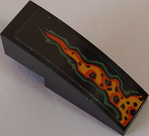 Slope, Curved 3 x 1 with Lava Pattern Model Right Side (Sticker) - Set 70589