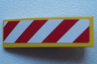 Slope, Curved 3 x 1 with Red and White Danger Stripes Pattern Model Left Side (Sticker) - Set 60076