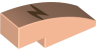 Slope, Curved 3 x 1 with Zigzag / Lightning Bolt Scar Pattern (Harry Potter Forehead)
