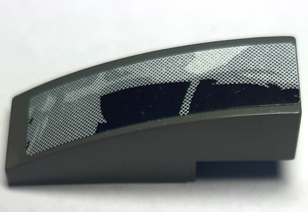 Slope, Curved 3 x 1 with Gray and Black Swirl Pattern Model Back Right Side (Sticker) - Set 8161