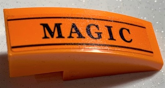 Slope, Curved 3 x 1 with Black 'MAGIC' and Lines Pattern (Sticker) - Set 75978