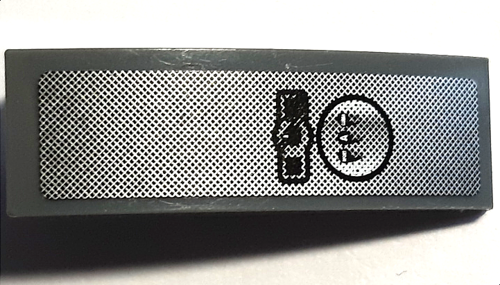 Slope, Curved 3 x 1 with Black Shift Lever on Silver Background Pattern (Sticker) - Set 8214