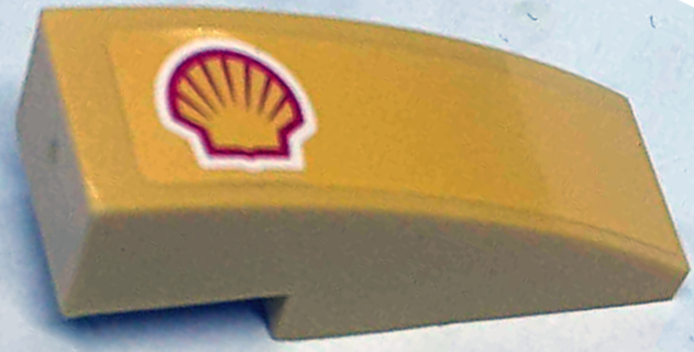 Slope, Curved 3 x 1 with Shell Logo Pattern (Sticker) - Set 8143