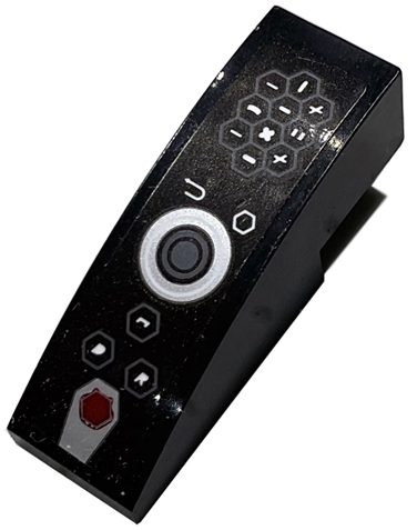 Slope, Curved 3 x 1 with Control Panel, White and Silver Hexagonal Buttons and Honeycomb Keypad Pattern (Sticker) - Set 76907