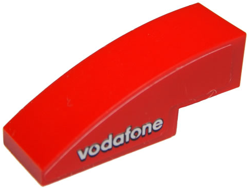 Slope, Curved 3 x 1 with Vodafone Logo Pattern Model Left Side (Sticker) - Set 8142-1