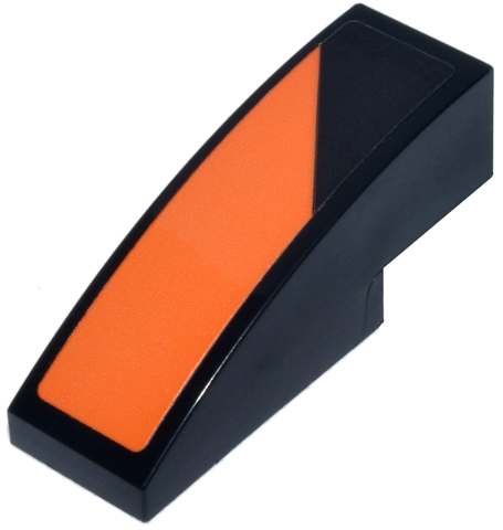 Slope, Curved 3 x 1 with Orange Angled Panel Pattern Model Left Side (Sticker) - Set 77251