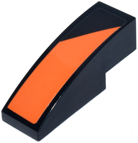 Slope, Curved 3 x 1 with Orange Angled Panel Pattern Model Right Side (Sticker) - Set 77251