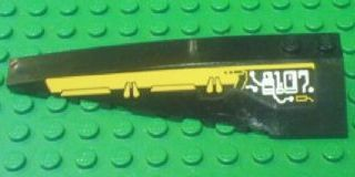 Wedge 10 x 3 Left with Yellow Bar and Silver '8107' Pattern (Sticker) - Set 8107