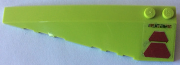 Wedge 10 x 3 Left with Dark Red Trapezoids and Alien Characters Pattern (Sticker) - Set 70703