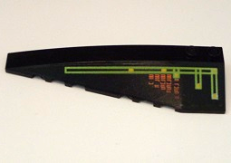 Wedge 10 x 3 Left with Light Bars and Alien Characters Pattern (Sticker) - Set 7691 / 7692