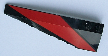 Wedge 10 x 3 Left with Red Stripe Pattern