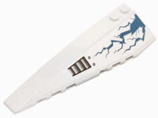 Wedge 10 x 3 Left with Blue Lightning, Black Rivets and Vent Pattern (Sticker) - Set 70724