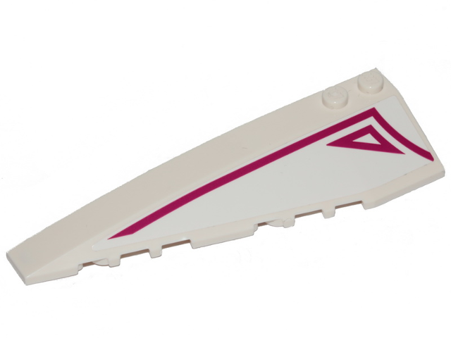 Wedge 10 x 3 Left with Magenta Stripe and Outlined Triangle on White Background Pattern (Sticker) - Set 70849