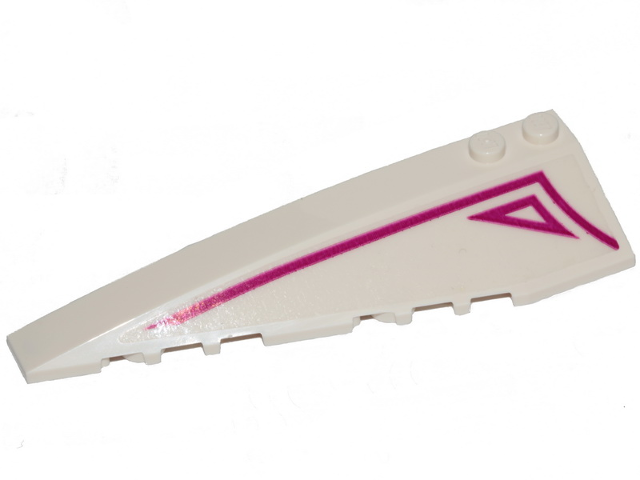 Wedge 10 x 3 Left with Magenta Stripe and Outlined Triangle on Transparent Background Pattern (Sticker) - Set 70830