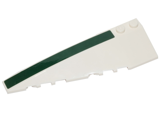 Wedge 10 x 3 Left with Dark Green Stripe Pattern (Sticker) - Set 75248