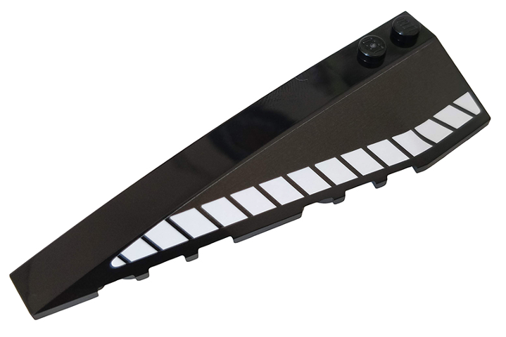 Wedge 10 x 3 Left with White Stripes Pattern (Sticker) - Set 76100