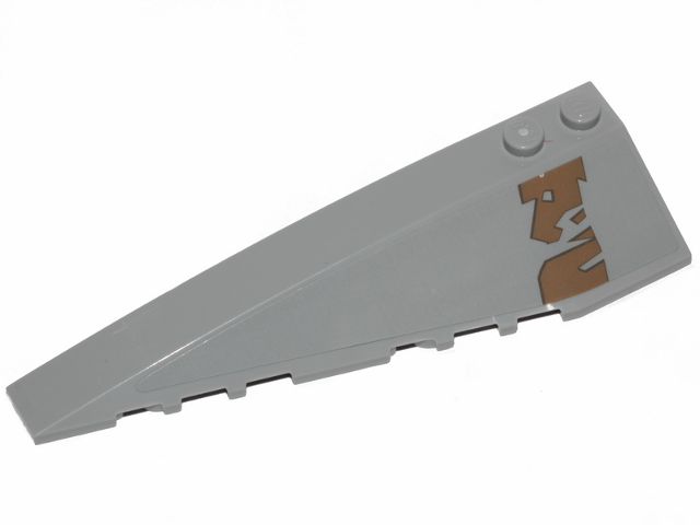 Wedge 10 x 3 Left with Dark Tan Tattered Stripe Pattern (Sticker) - Set 75292