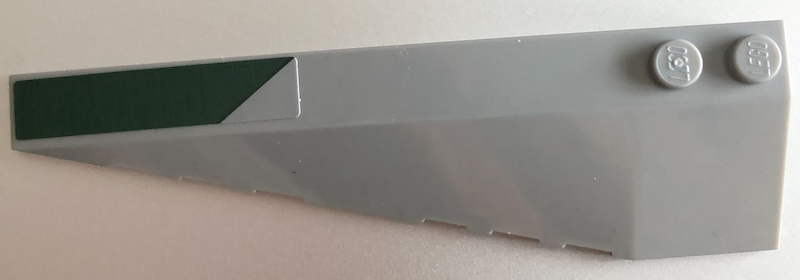 Wedge 10 x 3 Left with Dark Green Stripe Pattern (Sticker) - Set 75150