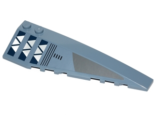 Wedge 10 x 3 Right with White Triangles Pattern (Sticker) - Set 75041