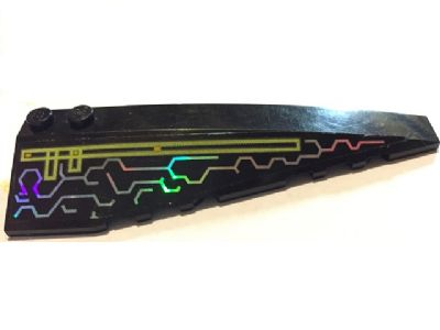 Wedge 10 x 3 Right with Iridescent Mirrored Circuit Pattern (Sticker) - Set 7645