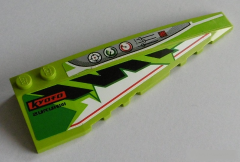 Wedge 10 x 3 Right with 'KYOTO ZURUHAI' and Switches Pattern (Stickers) - Set 8864 (ZURUHXI)