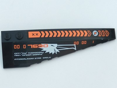 Wedge 10 x 3 Right with Orange Chevrons, 'CPT-"Kid" THOROGOOD' and White Eagle Head Pattern (Stickers) - Set 7690