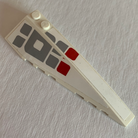 Wedge 10 x 3 Right with Light Bluish Gray and Red Leaves Pattern (Stickers) - Set 70616