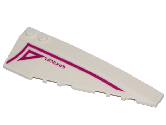 Wedge 10 x 3 Right with Magenta Stripe, Outlined Triangle and Alien Characters on Transparent Background Pattern (Sticker) - Set 70830