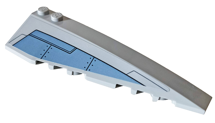 Wedge 10 x 3 Right with Sand Blue Armor Plates Pattern (Sticker) - Set 76107