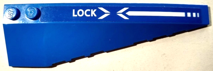 Wedge 10 x 3 Right with White 'LOCK' and Arrows Pattern (Sticker) - Set 70668