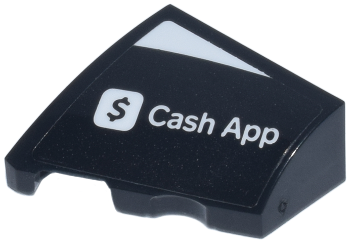 Wedge 2 x 2 x 2/3 Left with White 'Cash App' Dollar Sign Logo Pattern (Sticker) - Set 77246