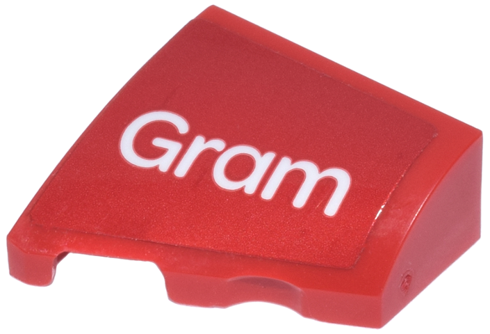 Wedge 2 x 2 x 2/3 Left with White 'Gram' MoneyGram Logo Pattern (Sticker) - Set 77250