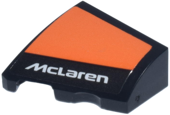 Wedge 2 x 2 x 2/3 Left with White 'McLaren' Logo and Orange Panel Pattern (Sticker) - Set 77251