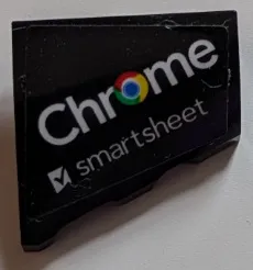 Wedge 2 x 2 x 2/3 Left with White 'Chrome' Logo and 'smartsheet' Pattern (Sticker) - Set 76919