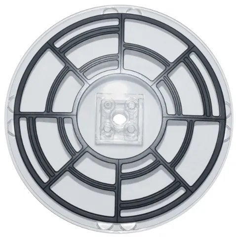 Dish 10 x 10 Inverted (Radar) - Solid Studs with Dark Silver SW Throne Room Round Window Frame with Concentric Circles and Panels Pattern