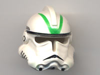 Minifigure, Headgear Helmet SW Clone Trooper Ep.3 with Green Stripes Pattern