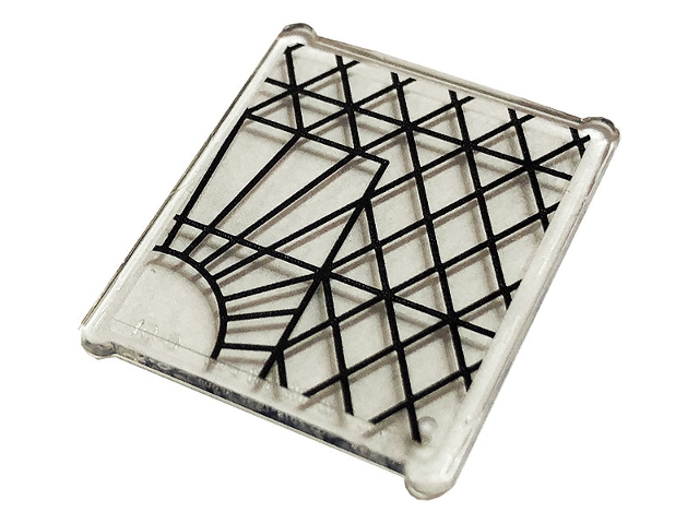 Glass for Window 1 x 3 x 3 Flat Front with Stained Glass and Black Lattice Pattern (Sticker) - Set 75980