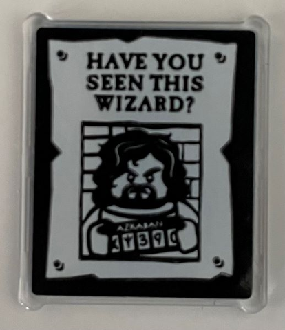 Glass for Window 1 x 3 x 3 Flat Front with 'HAVE YOU SEEN THIS WIZARD?' and Sirius Black Minifigure on Wanted Poster Pattern on Both Sides (Stickers) - Set 76388