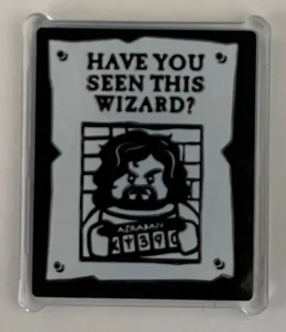 Glass for Window 1 x 3 x 3 Flat Front with 'HAVE YOU SEEN THIS WIZARD?' and Sirius Black Minifigure on Wanted Poster Pattern on Both Sides (Stickers) - Set 76388