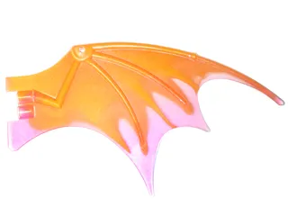 Dragon Wing 19 x 11 with Bar Hole and 2 Pin Holes with Marbled Trans-Dark Pink Trailing Edge Pattern