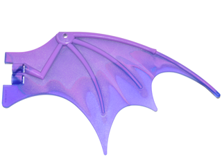 Dragon Wing 19 x 11 with Bar Hole and 2 Pin Holes with Marbled Trans-Purple Trailing Edge Pattern